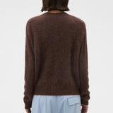 Oroton Cashmere Blend Cardigan | Dark Chocolate